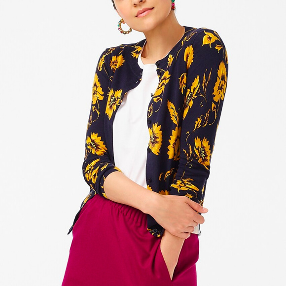J. Crew Sweaters Nwtj Crew Floral Caryn Cardigan Poshmark